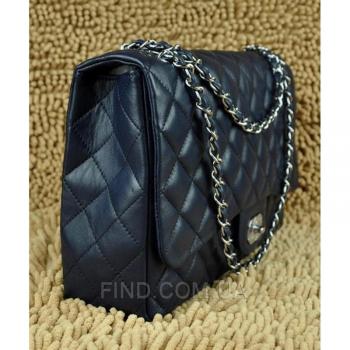 Женская сумка Chanel Jumbo Blue (8412) реплика