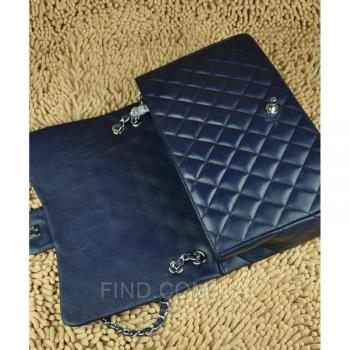 Женская сумка Chanel Jumbo Blue (8412) реплика