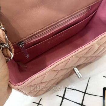 Женская сумка Chanel Mini Flap Pink (8140) реплика