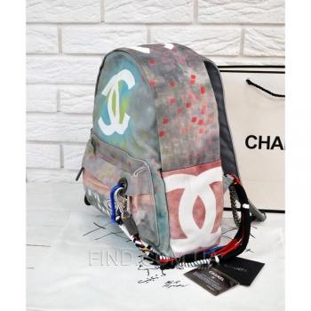 Рюкзак Chanel Graffiti Printed Canvas Backpack (9702) реплика