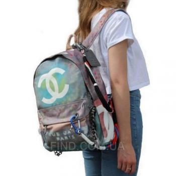 Рюкзак Chanel Graffiti Printed Canvas Backpack (9702) реплика