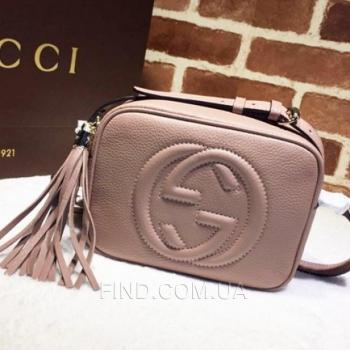 Женская сумка Gucci Soho Disco Pale Pink Bag (3395) реплика