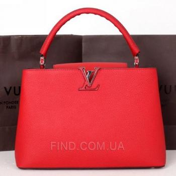 Женская сумка Louis Vuitton Capucines Red (4008) реплика