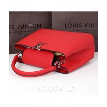 Женская сумка Louis Vuitton Capucines Red (4008) реплика