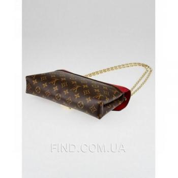 Женская сумка Louis Vuitton Monogram Canvas Pallas Chain Red (4065) реплика