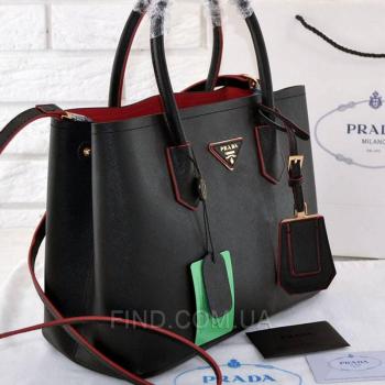 Женская сумка Prada cuir double bag (6930) реплика