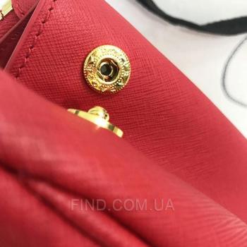 Женская сумка Prada saffiano lux tote bag red (6903) реплика