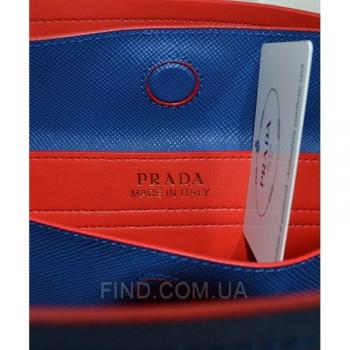Женская сумка Prada Cuir Double Bag Royal Blue (6925) реплика