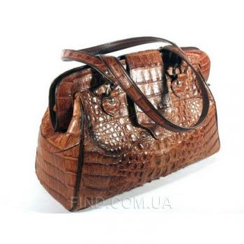 Женская сумка из кожи крокодила River (TCM 75 Cognac)