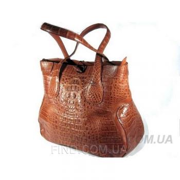 Женская сумка из кожи крокодила River (BCM 701 Cognac)