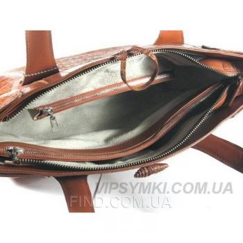 Женская сумка из кожи крокодила River (BCM 701 Cognac)