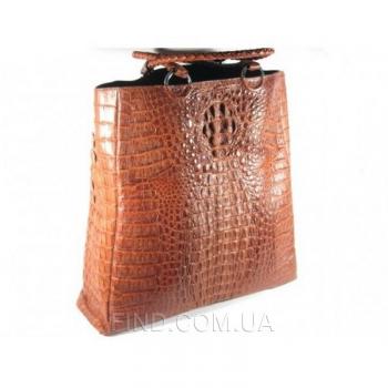 Женская сумка из кожи крокодила River (BCM 592-3 Cognac)