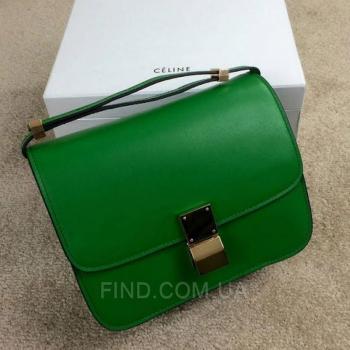 Женская сумка Celine Classic Box Shoulder Bag Green (7330) реплика