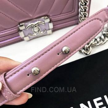 Женская сумка Chanel Chevron Boy Lavender Bag (9800) реплика