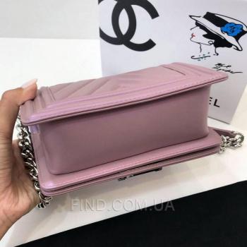 Женская сумка Chanel Chevron Boy Lavender Bag (9800) реплика