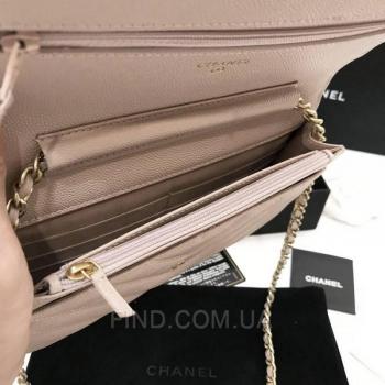 Женская сумка Chanel WOC Chevron Caviar (9774) реплика