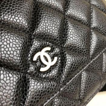 Женская сумка Chanel WOC Wallet On Chain Caviar Black (9765) реплика