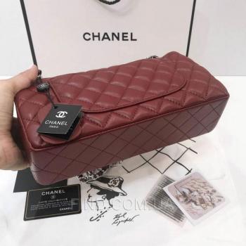 Женская сумка Chanel Classic Flap Bag Marsala (9743) реплика