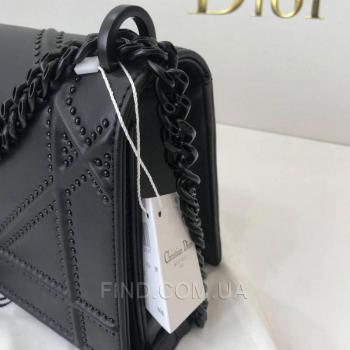 Женская сумка Dior Diorama Studded All Black (2309) реплика