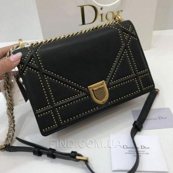 Женская сумка Dior Diorama Studded Black (2308) реплика