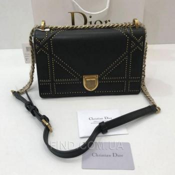 Женская сумка Dior Diorama Studded Black (2308) реплика