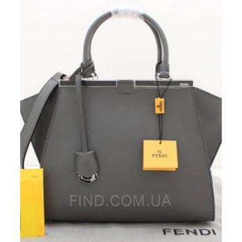 Женская сумка Fendi Petite 3 Jours Grey (2638) реплика