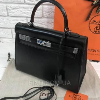Женская сумка Hermes Kelly Black 32 cm (3792) реплика