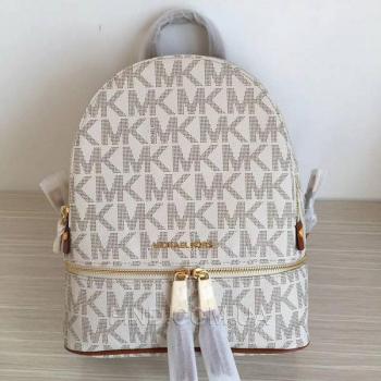 Женский рюкзак Michael Kors Rhea Signature Backpack Vanilla (5762) реплика