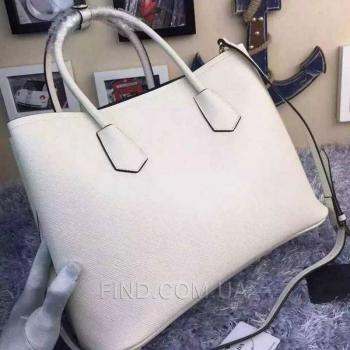Женская сумка Prada Cuir Double Bag White (6923) реплика