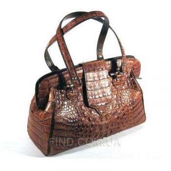 Женская сумка из кожи крокодила River (TCM 75 Cognac)