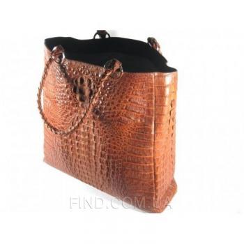 Женская сумка из кожи крокодила River (BCM 592-3 Cognac)