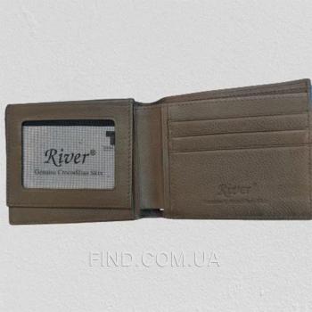 Мужской кошелек из кожи крокодила RIVER (WW 061 Brown)