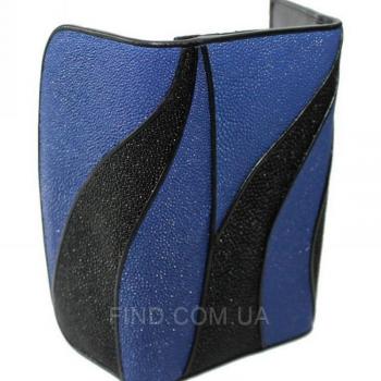 Женский кошелек из кожи ската (ST 52 DC Black/Dark Blue)