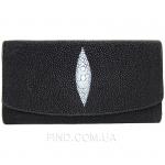 Женский кошелек из кожи ската (ST 52 Black)