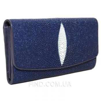 Женский кошелек из кожи ската (ST 52 Dark Blue)