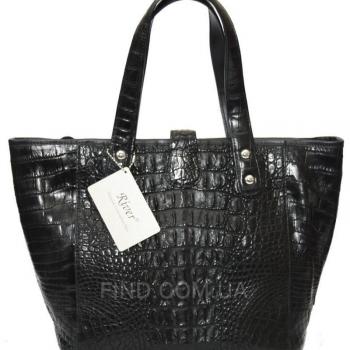 Женская сумка из кожи крокодила (ALH 776 Black)