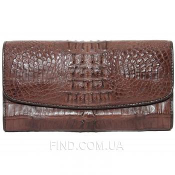 Женский кошелек из кожи крокодила (PCM 03 ST Brown)