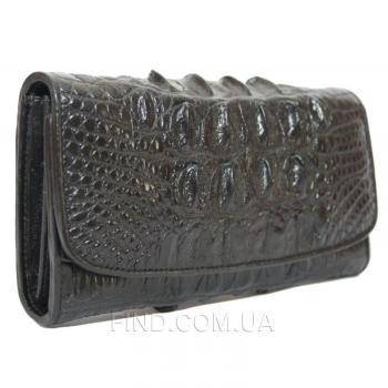 Женский кошелек из кожи крокодила (PCM 03 T-2 Black)