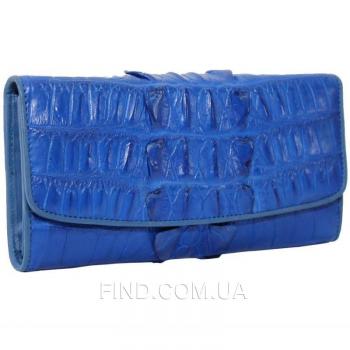 Женский кошелек из кожи крокодила (PCM 03 BT Ocean Blue)
