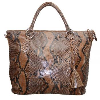 Женская сумка из кожи питона (PT 816 Caramel)