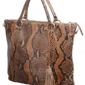 Женская сумка из кожи питона (PT 816 Caramel)