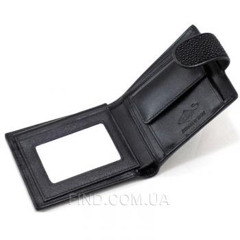 Мужской кошелек из кожи ската (ST 04-2 Black)