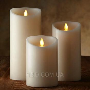 Светодиодные свечи с имитацией пламени и пультом ДУ (набор 3 шт.)