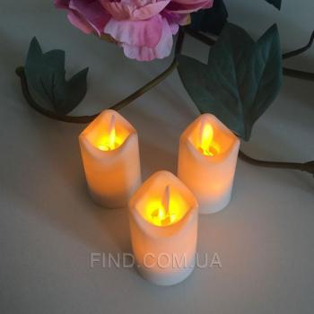 Светодиодные свечи чайные с имитацией пламени 3W44 (набор 6 шт.)