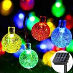 Светодиодная гирлянда уличная Crystal Ball 100 LED на солнечной батарее  (10 метров) цветная