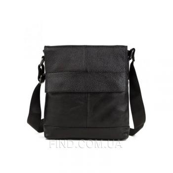 Черный кожаный мессенджер Tiding Bag (M38-8136A)