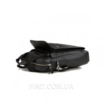 Черный кожаный мессенджер Tiding Bag (M38-8861A)