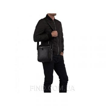 Черный кожаный мужской мессенджер Tiding Bag (M5608-1A)