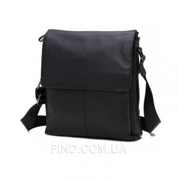 Черный кожаный мессенджер Tiding Bag (A25-8871A)