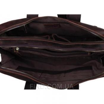 Коричневая кожаная мужская сумка Tiding Bag (7167R)
